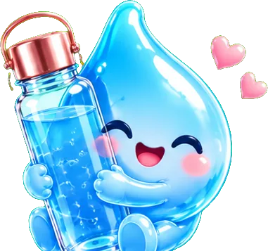 The droplet mascot giving a hug
