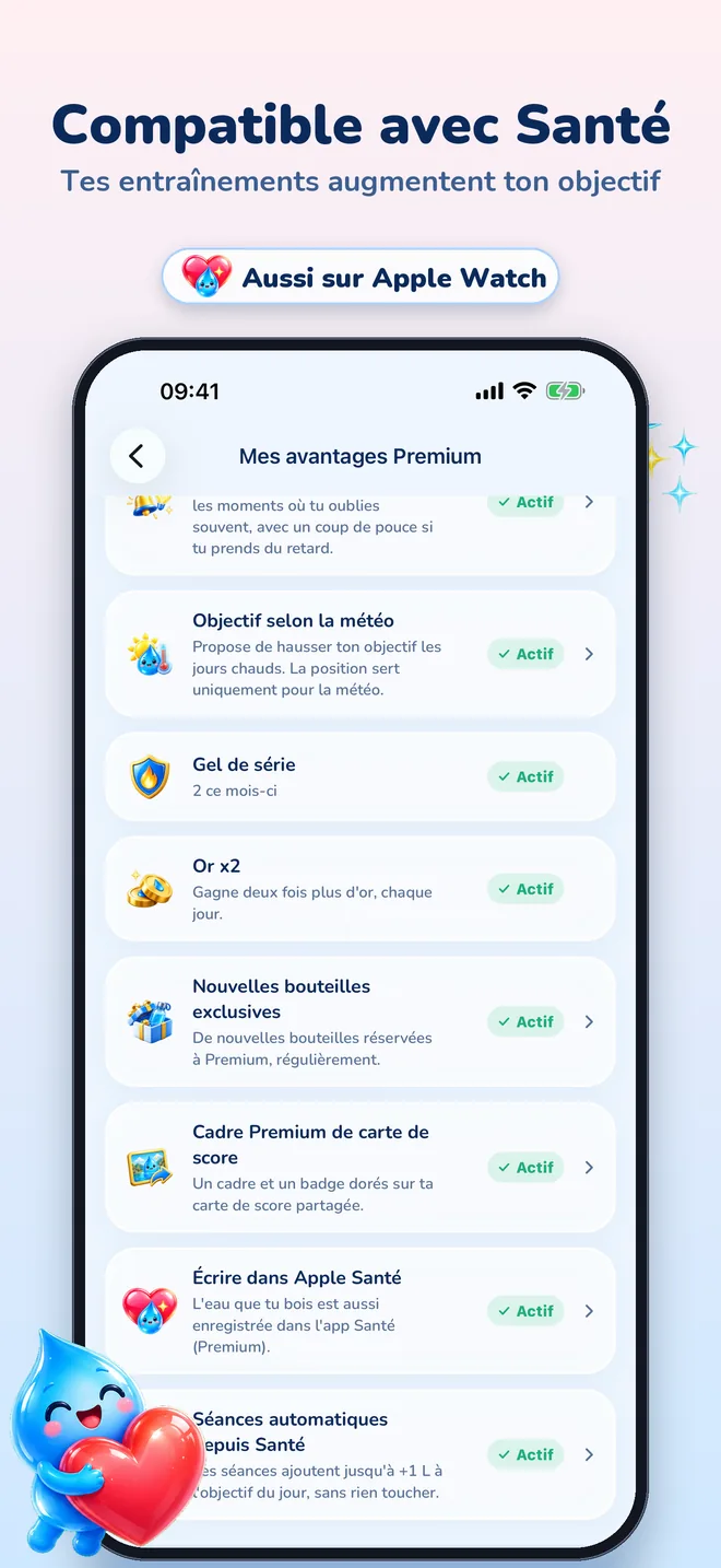 Compatible avec Santé: tes entraînements augmentent ton objectif